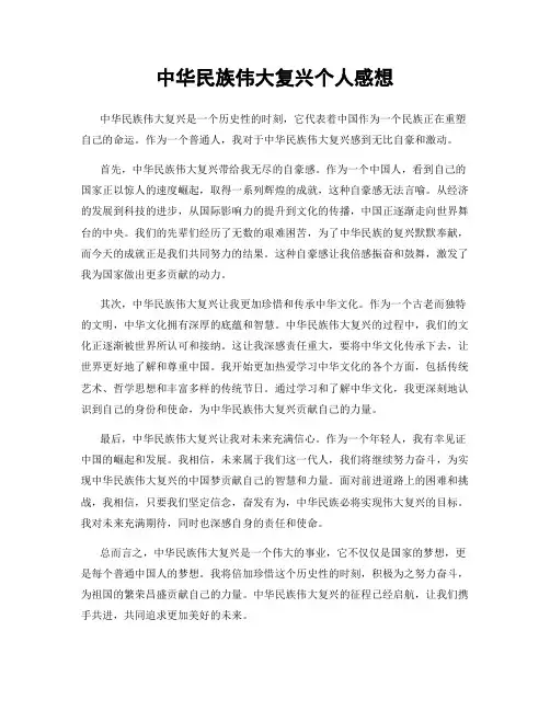 中华民族伟大复兴个人感想