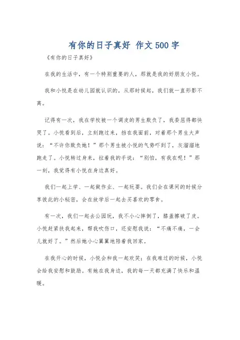 有你的日子真好 作文500字