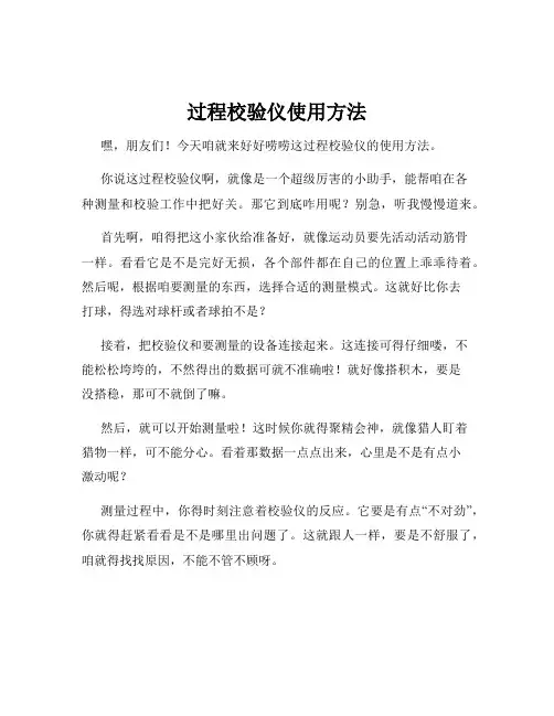 过程校验仪使用方法