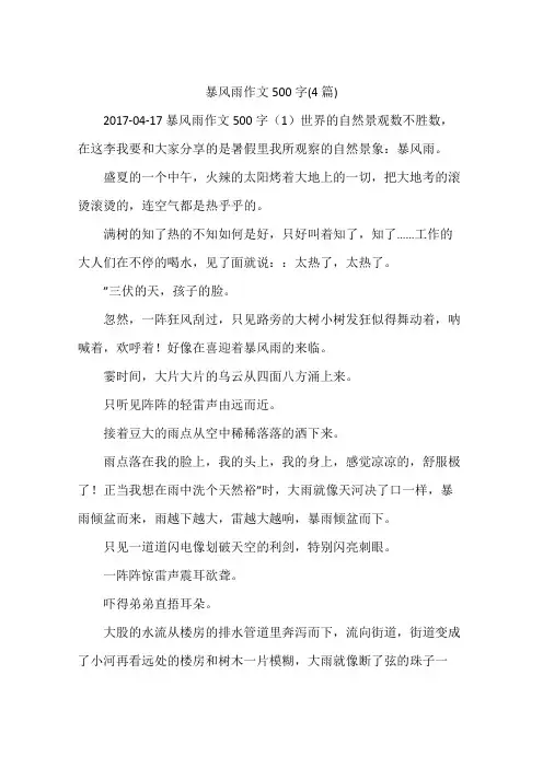 暴风雨作文500字(4篇)