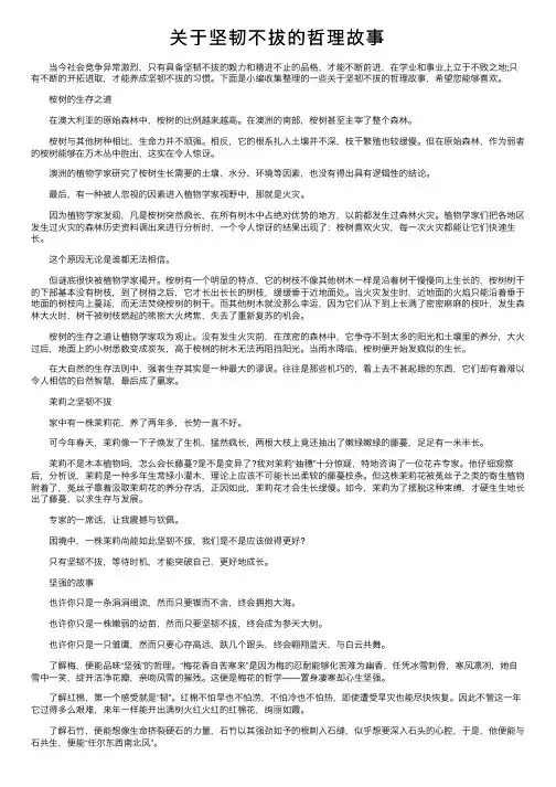 关于坚韧不拔的哲理故事