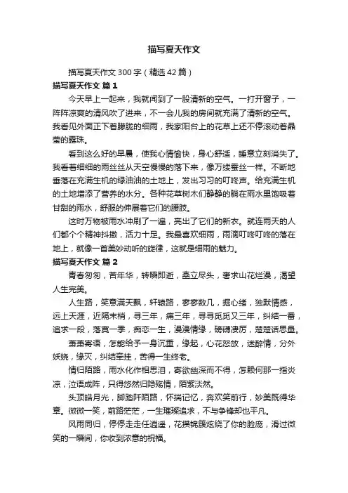 描写夏天作文300字（精选42篇）
