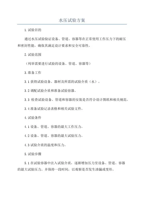 水压试验方案