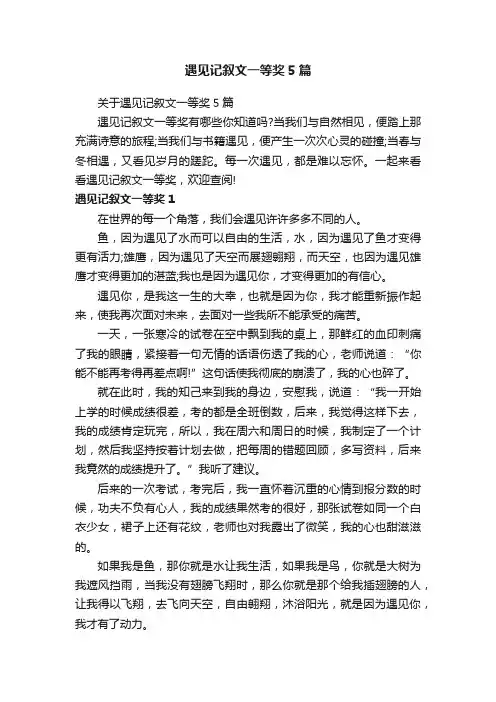 关于遇见记叙文一等奖5篇