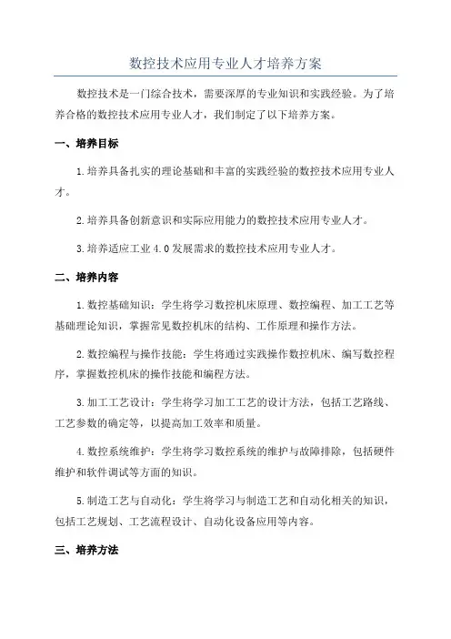 数控技术应用专业人才培养方案