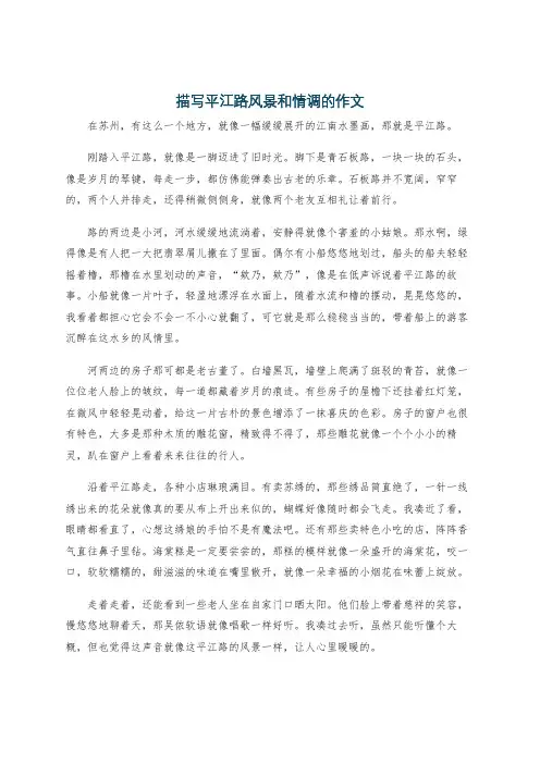 描写平江路风景和情调的作文