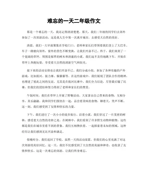 难忘的一天二年级作文