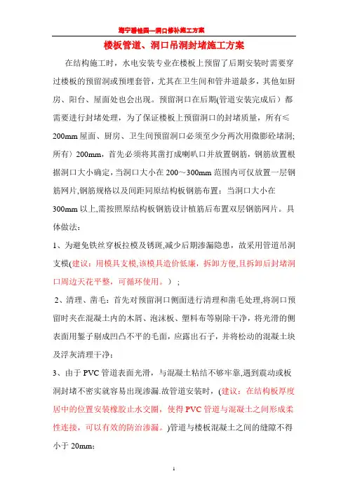 洞口封堵施工方案