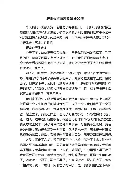爬山心得感想5篇600字