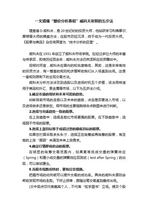 一文搞懂“量价分析鼻祖”威科夫发明的五步法