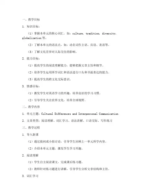 大学英语综合教程2unit5教案
