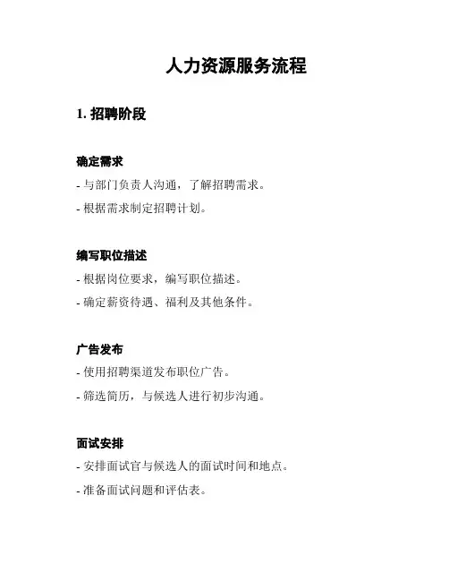 人力资源服务流程