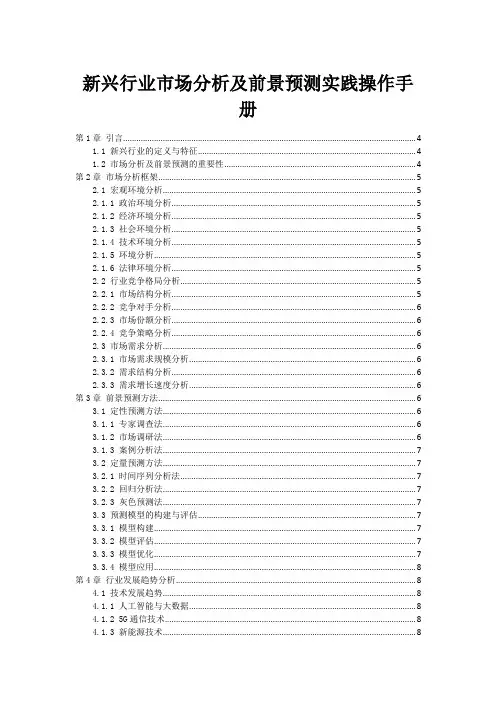 新兴行业市场分析及前景预测实践操作手册
