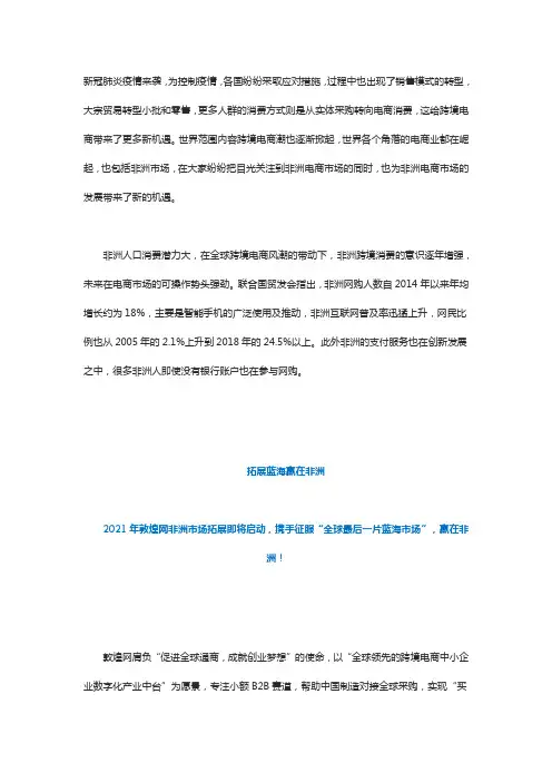 2021年非洲跨境出口电商市场分析