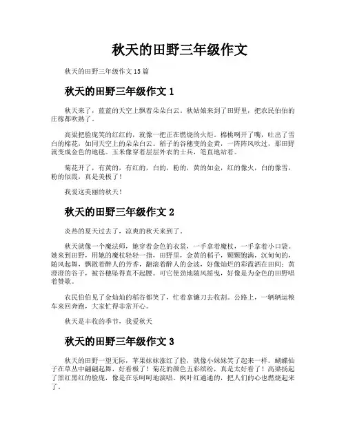 秋天的田野三年级作文