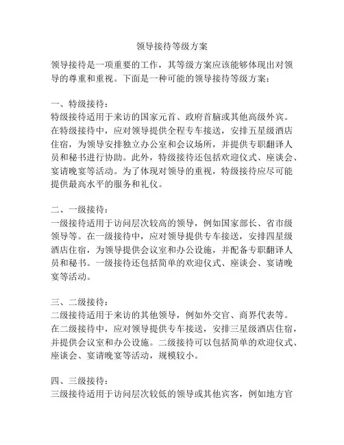 领导接待等级方案