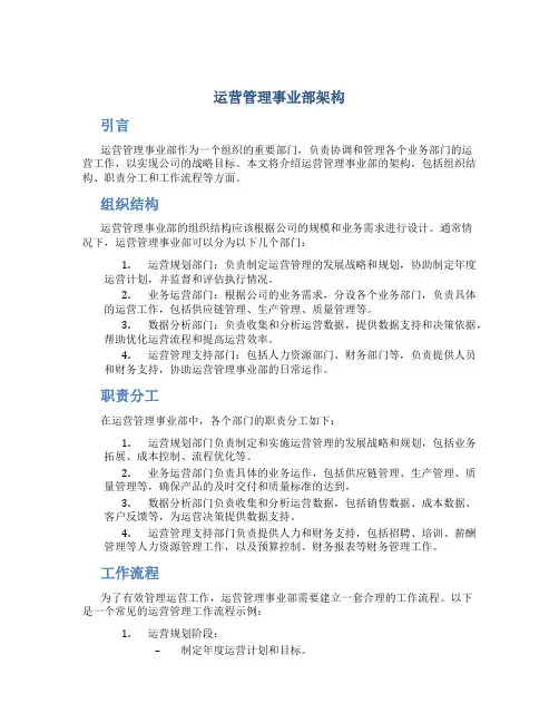运营管理事业部架构