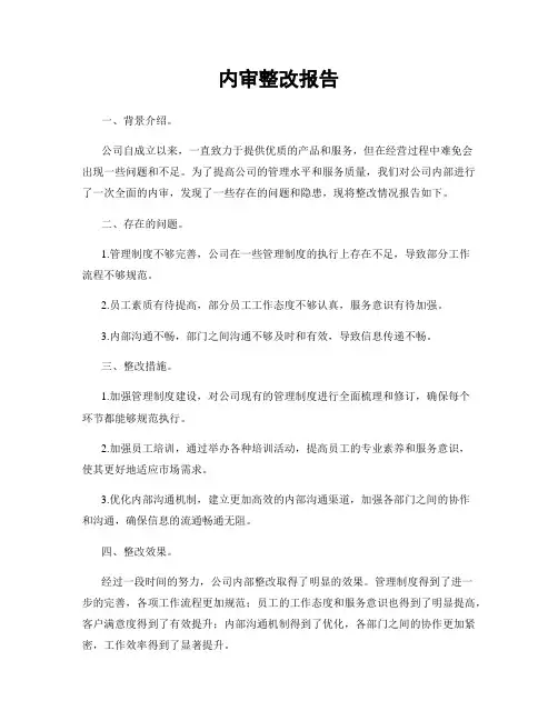 内审整改报告
