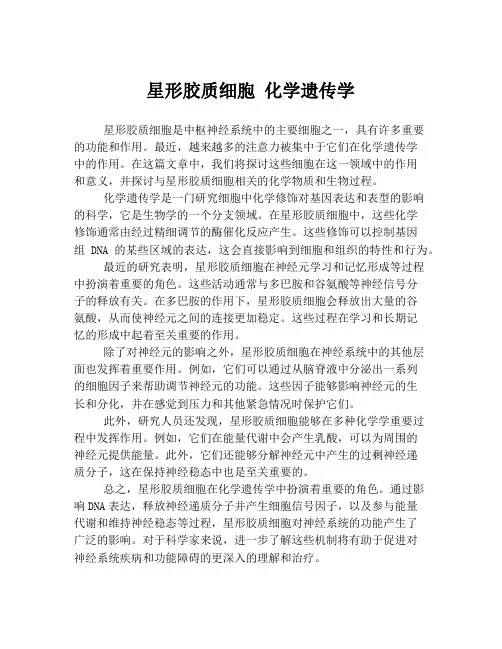 星形胶质细胞 化学遗传学