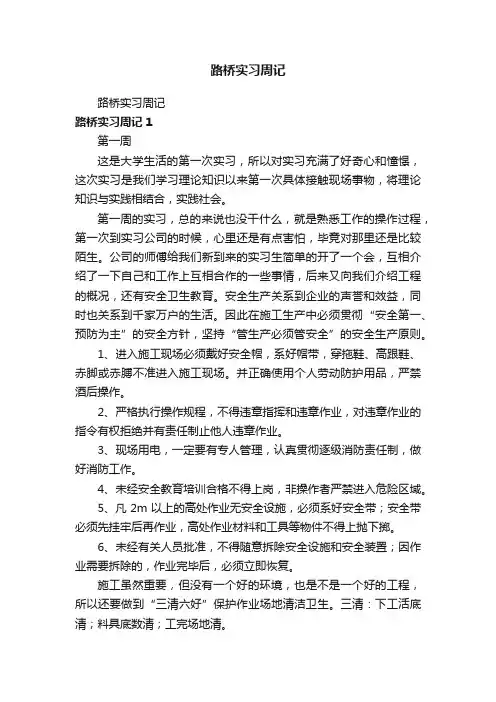 路桥实习周记