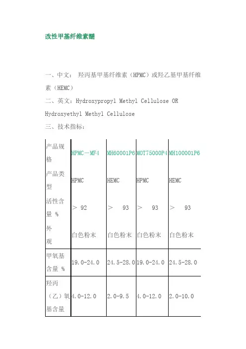 改性甲基纤维素醚