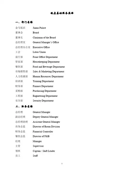 公共部分——礼貌用语(中英文对照)