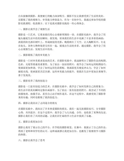 初中生摄影实践心得体会