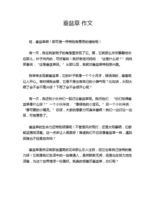 垂盆草 作文