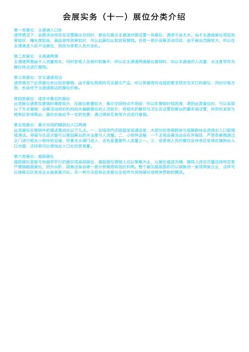 会展实务（十一）展位分类介绍