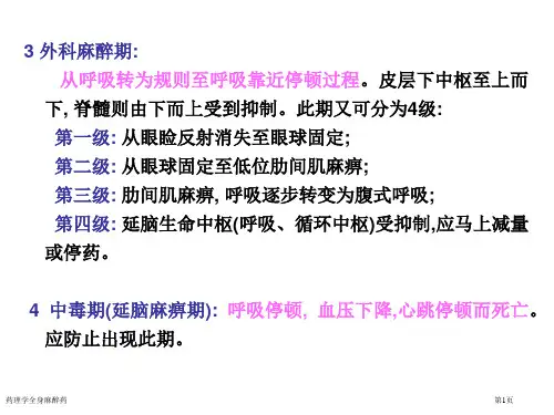 药理学全身麻醉药
