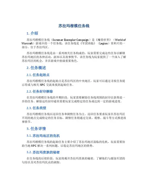 苏拉玛楷模任务线