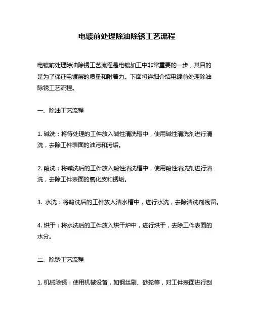 电镀前处理除油除锈工艺流程