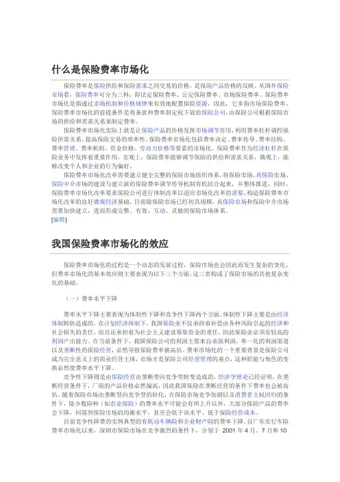 费率市场化