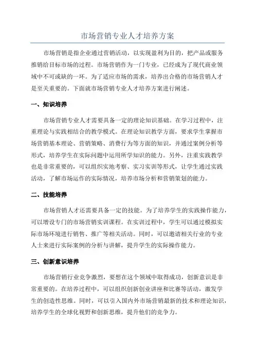 市场营销专业人才培养方案