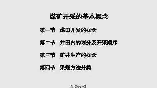 煤矿开采的基本概念PPT课件