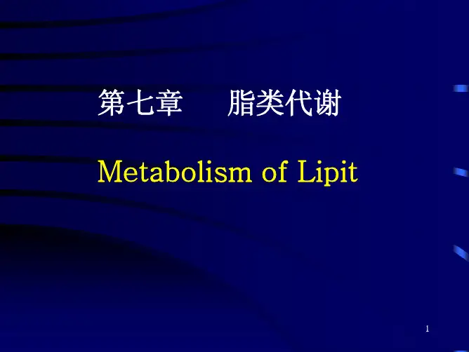 生物化学脂代谢