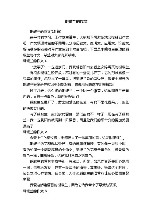 蝴蝶兰的作文