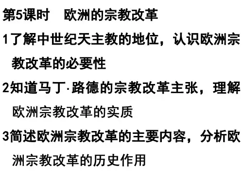 用欧洲的宗教改革概要