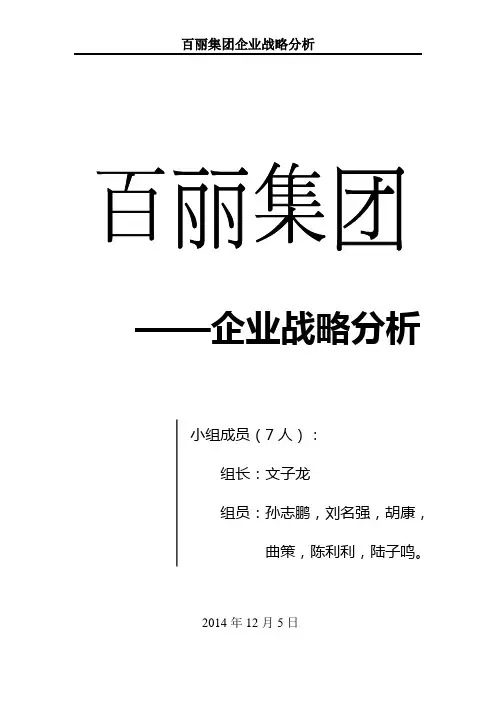 百丽集团企业战略总结版