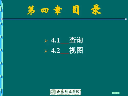 数据库管理系统数据查询与视图