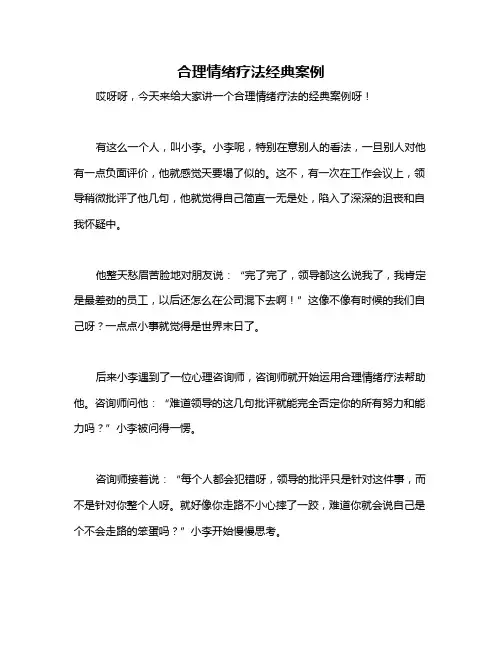 合理情绪疗法经典案例