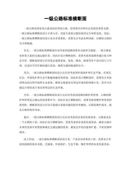 一级公路标准横断面