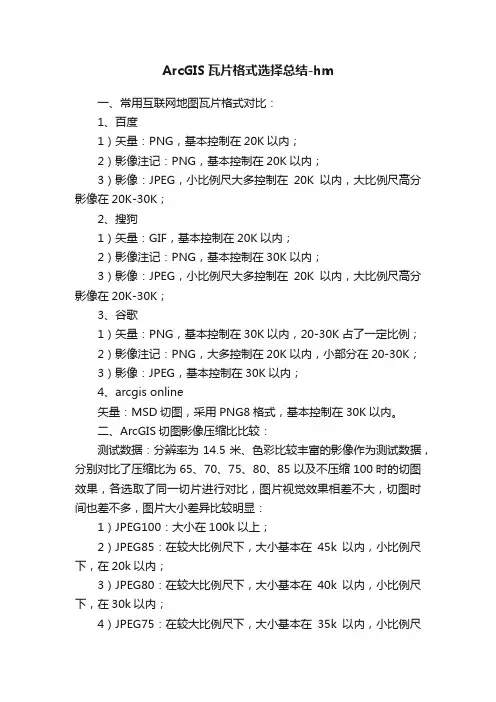 ArcGIS瓦片格式选择总结-hm