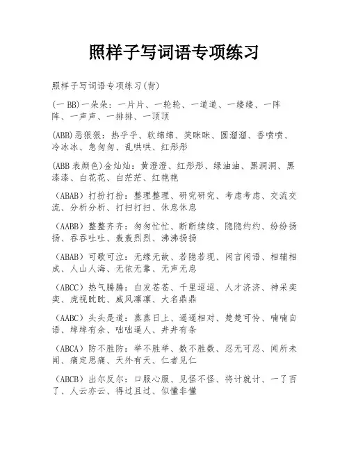 照样子写词语专项练习