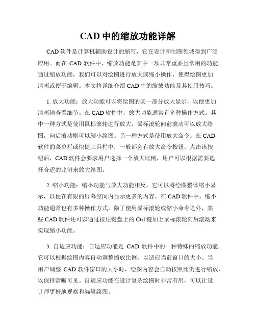 CAD中的缩放功能详解