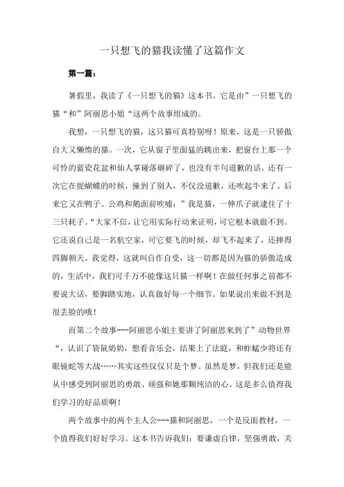 一只想飞的猫我读懂了这篇作文