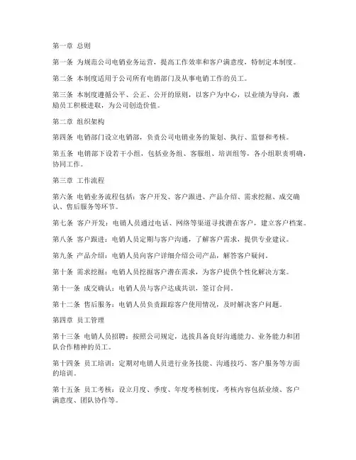 电销公司管理制度模板