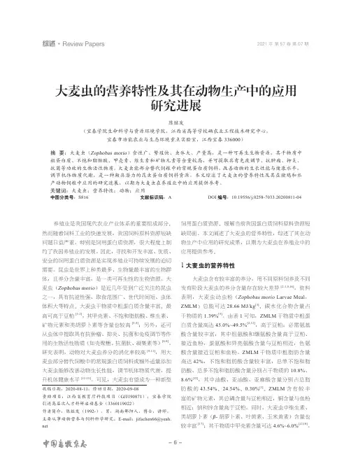 大麦虫的营养特性及其在动物生产中的应用研究进展