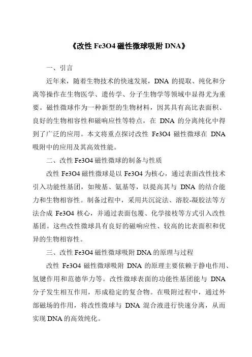 《改性Fe3O4磁性微球吸附DNA》