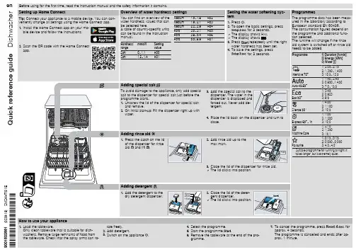 洗衣机Quick Reference Guide